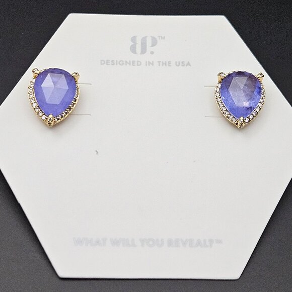 Bomb Party ER66862 "Radiant Moments" Lavender Fluorite Earrings - Picture 1 of 3
